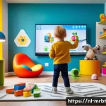 Home 20 알파세대를 겨냥한 마케팅 실험 사례 - A vibrant and colorful children's playroom in a modern Dutch home, featuring a young child wearing a...